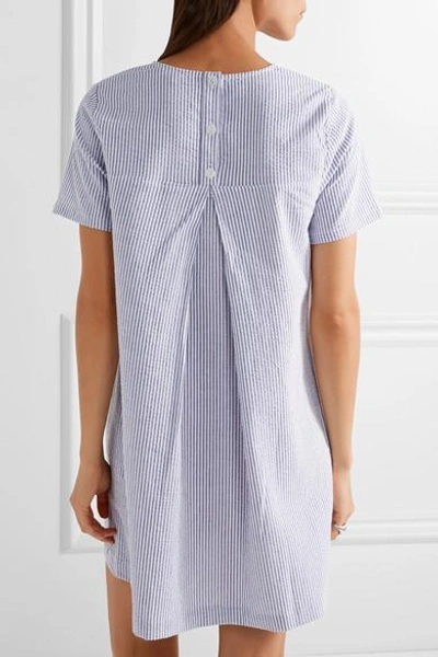 Shop Clu Striped Cotton-seersucker Mini Dress