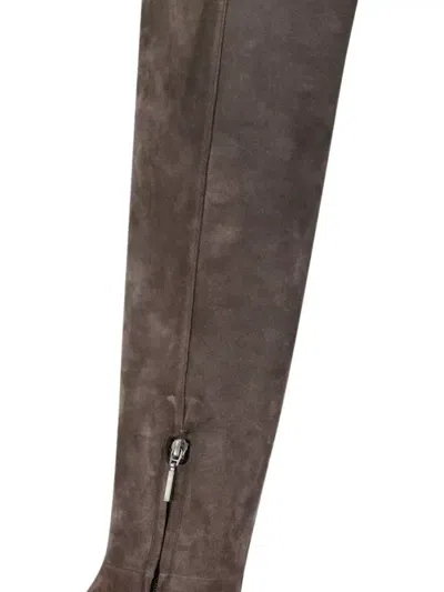 Max Mara Leather High Boots In Multi