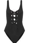 MARA HOFFMAN LACE-UP SWIMSUIT