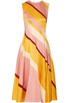 ROKSANDA Lucine striped hammered silk-satin midi dress
