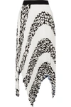 PROENZA SCHOULER Asymmetric printed plissé-cloqué skirt