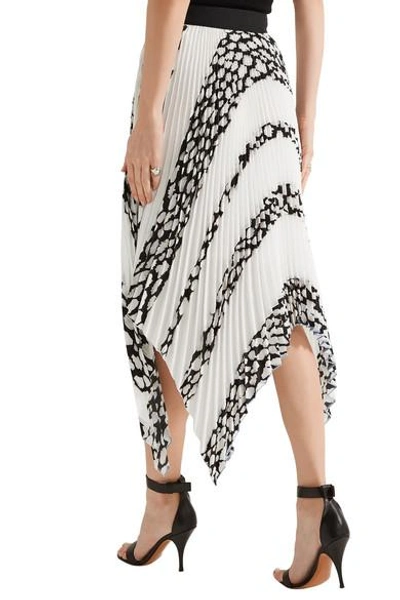 Shop Proenza Schouler Asymmetric Printed Plissé-cloqué Skirt