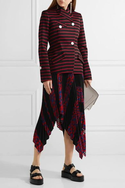 Shop Proenza Schouler Striped Cotton And Wool-blend Jacquard Blazer