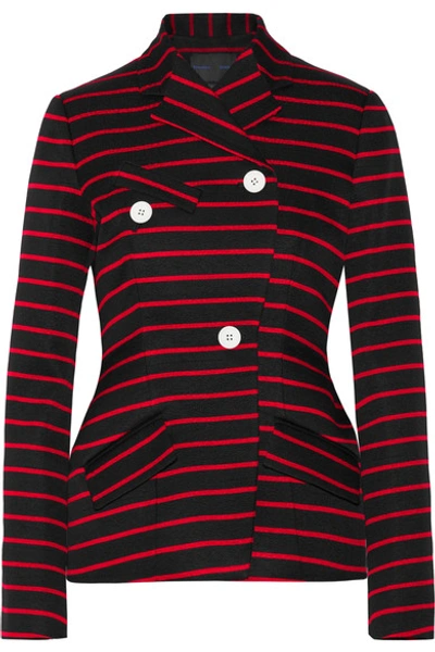 Proenza Schouler Woman Striped Cotton And Wool-blend Jacquard Blazer Black In Black Tomato Stripe