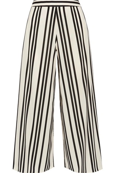 Shop Alice And Olivia Sherice Striped Georgette Wide-leg Pants