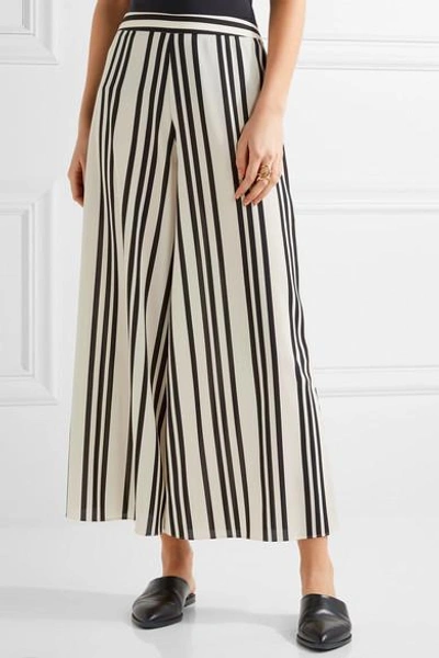 Shop Alice And Olivia Sherice Striped Georgette Wide-leg Pants