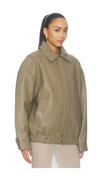 Agolde Grained-effect Bomber Jacket In Gray
