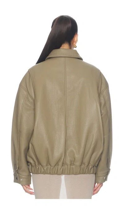Agolde Grained-effect Bomber Jacket In Gray