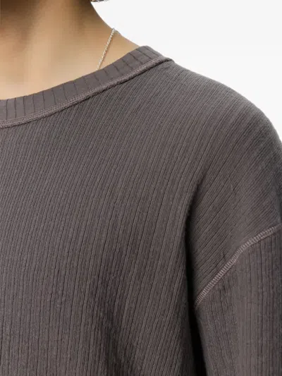 Mfpen 엘보 패치 골지 니트 스웨터 In Gray