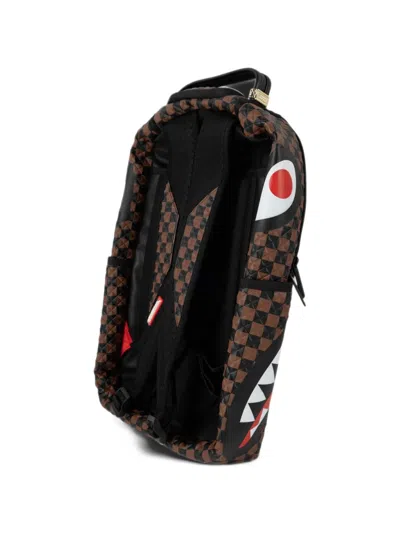 Sprayground Logo-patch Backpack In Brown