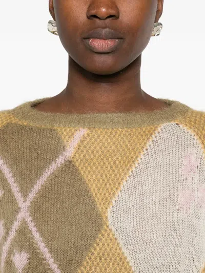 Iblues Argyle-pattern Sweater In Neutral