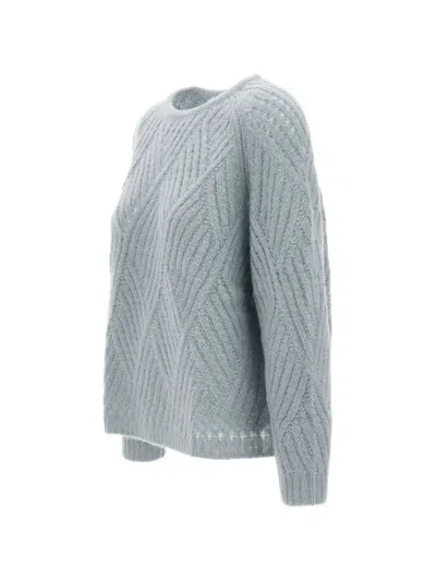 Hemisphere Cable-knit Diamond-pattern Sweater In Multi