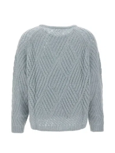 Hemisphere Cable-knit Diamond-pattern Sweater In Multi
