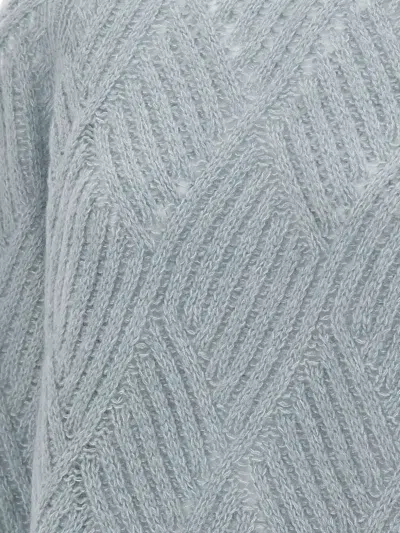 Hemisphere Cable-knit Diamond-pattern Sweater In Multi
