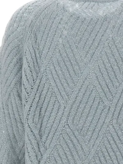 Hemisphere Cable-knit Diamond-pattern Sweater In Multi