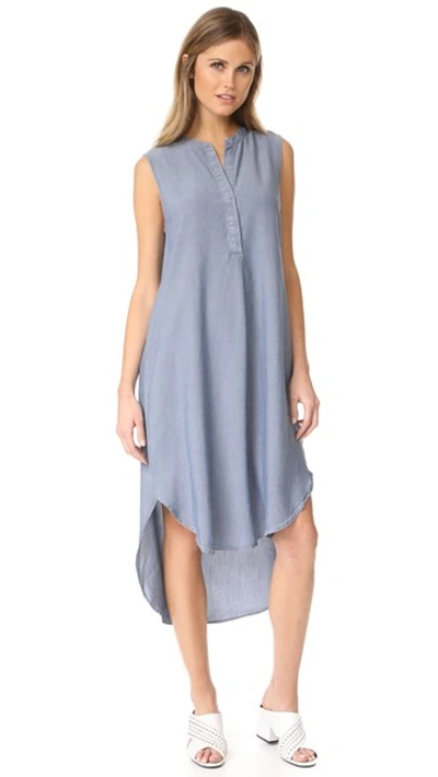 L Agence Morocco Sleeveless Shirt Dress In Pacific