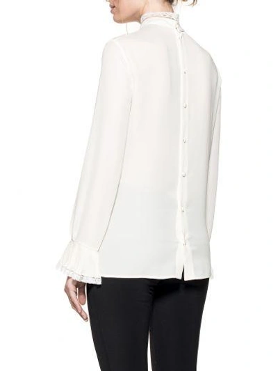 Shop Gucci Ivory Silk Blouse In Bianco