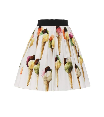 Shop Dolce & Gabbana Printed Cotton Skirt In Coeo Gelato, Foedo Liaeco