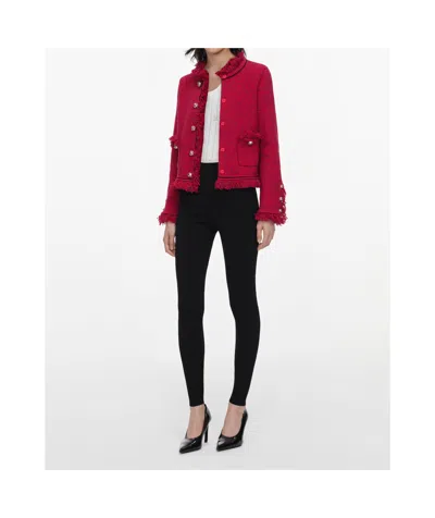 Self-portrait Long-sleeve Jacket In Red