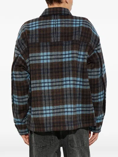 CHECK-PATTERN BUTTON-UP JACKET