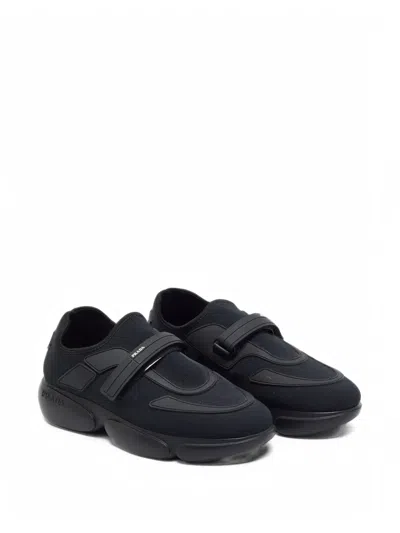 Pre-owned Prada Cloudbust Touch-strap Sneakers In Black