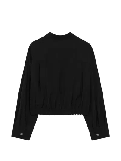 Weekend Max Mara Elasticated Cropped Jacket In Black
