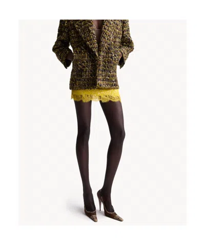 Saint Laurent Jema Slingback Pumps In Mesh And Python In Brown