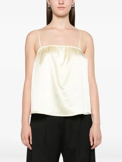 Soft Goat Silk Singlet In White