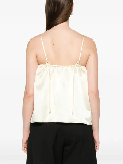 Soft Goat Silk Singlet In White