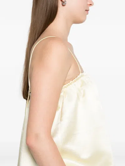 Soft Goat Silk Singlet In White