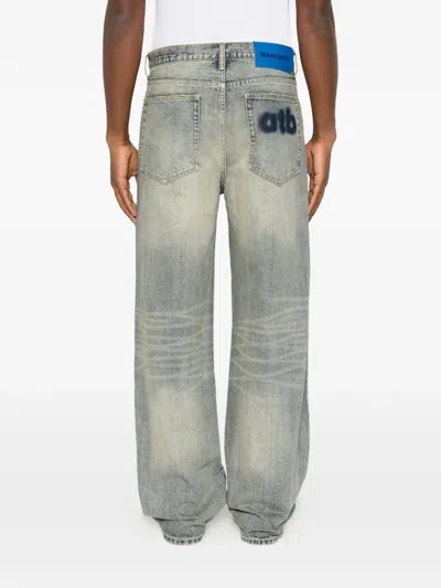 Dagger Mended-patchwork Jeans In Gray