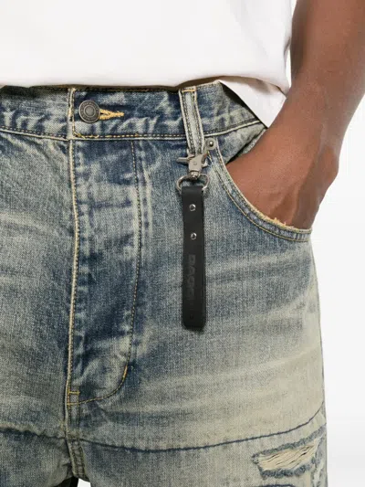Dagger Mended-patchwork Jeans In Gray