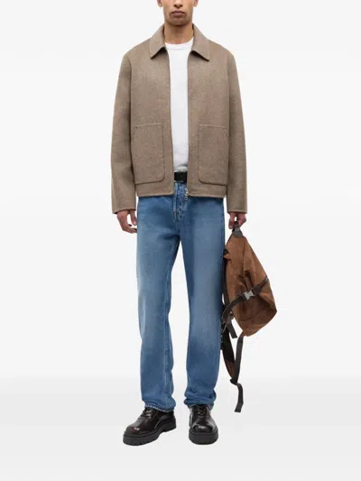 Samsoe & Samsoe Samsoe Samsoe Zip Front Wool Blend Jacket In Brown