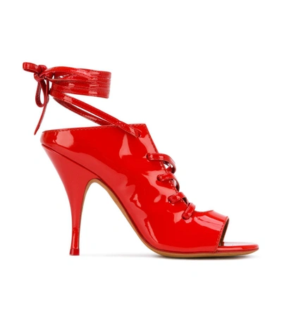Shop Givenchy Red Ankle Wrap Sandal