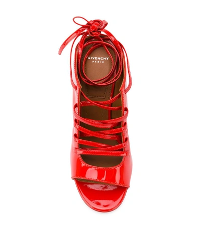 Shop Givenchy Red Ankle Wrap Sandal