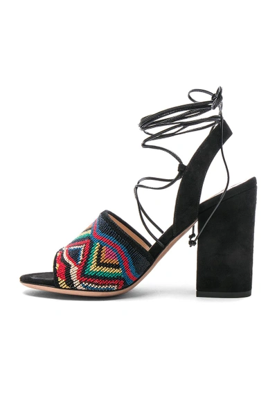 Shop Valentino Suede Nuevitas Sandals In Multi