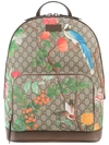 GUCCI Tian print GG Supreme backpack,POLYURETHANE100%