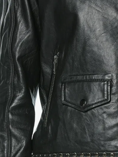 One Teaspoon Studded Leather Biker Jacket In Multi