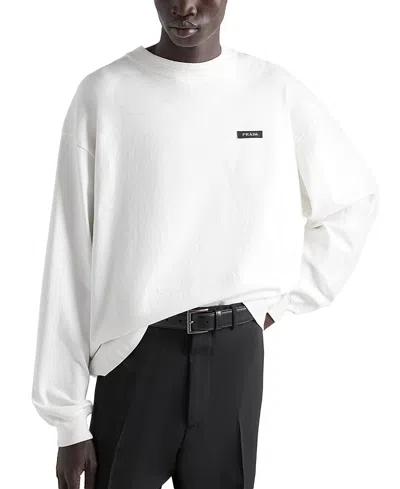 Prada Long-sleeved Cotton T-shirt In Multi