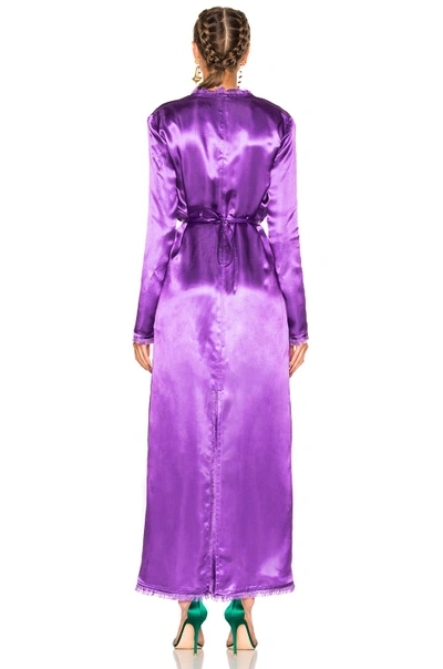 Shop Attico Raquel Satin Dress In Purple