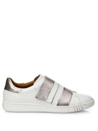 Shop Bally Willet Leather Grip-tape Sneakers In White Red