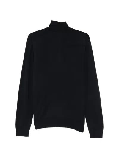 Alpha Studio Button-placket Sweater In Black