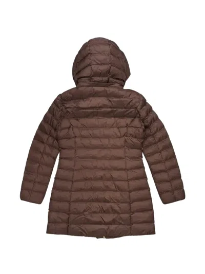 Ea7 Quilted Hooded Jacket In Brown