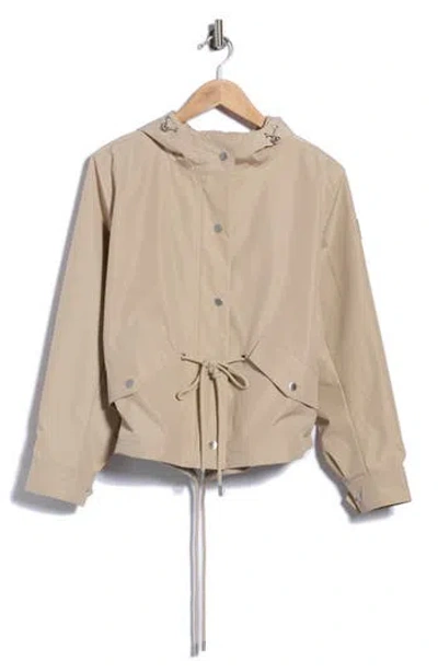 Dkny Crop Drawstring Hem Jacket In Neutral