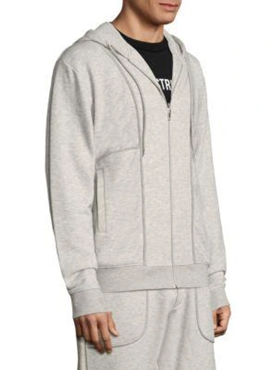 Shop Mcq By Alexander Mcqueen Hooded Zip-front Jacket In Grey