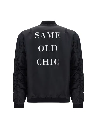 Moschino Quilted Polyamide Bomber Jacket In Black