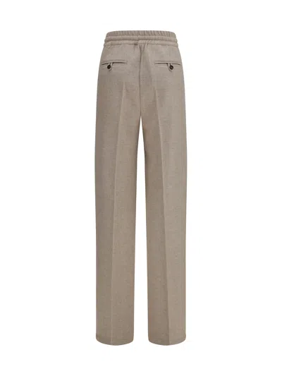 Kiton Check-pattern Drawstring Trousers In Brown