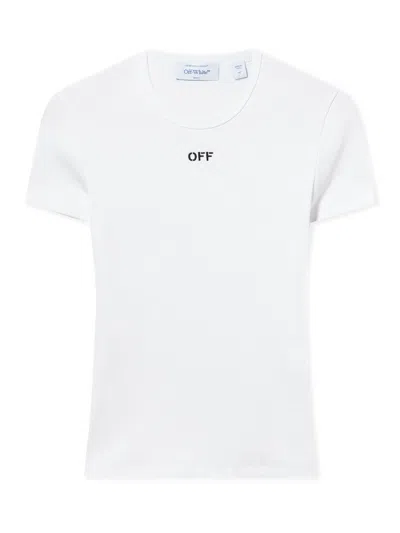 Off-white Off Stamp Ribbed Basic T-shirt In White
