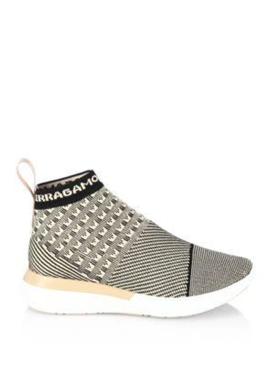 Shop Ferragamo Caprera Running Sneakers In Grey