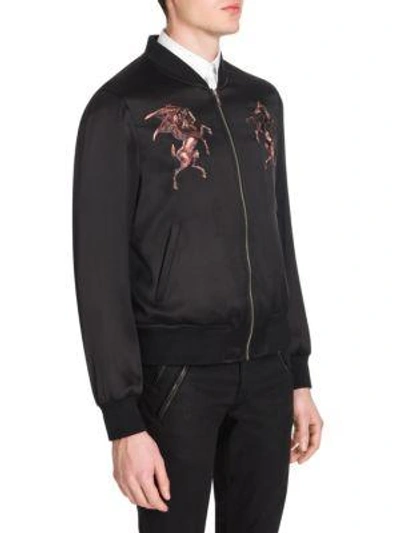 Shop Alexander Mcqueen Silk Floral Jacket In Black